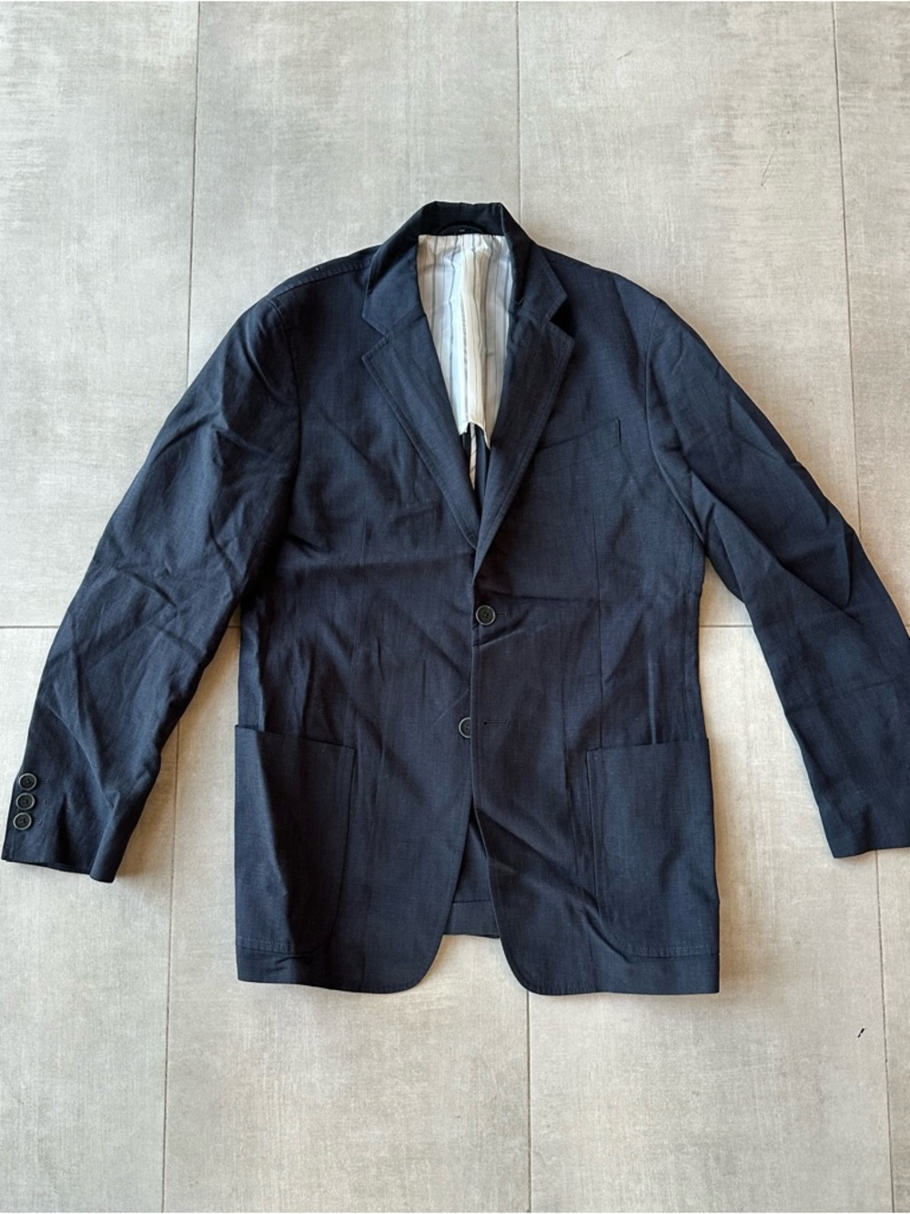 Armani Collezioni navy blue deconstructed Summer sportcoat